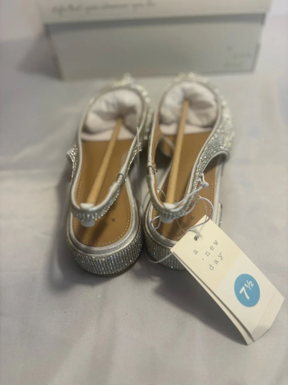 a new day Silver Rhinestone Slingback Flats